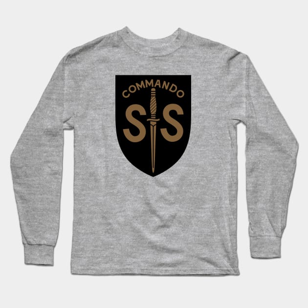 WW2 British Army No2 Commando SAS Badge Long Sleeve T-Shirt by GRIM GENT